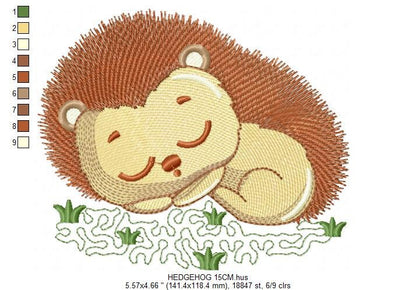 Hedgehog embroidery designs - Woodland Animal embroidery design machine embroidery pattern - Porcupine embroidery file - instant download
