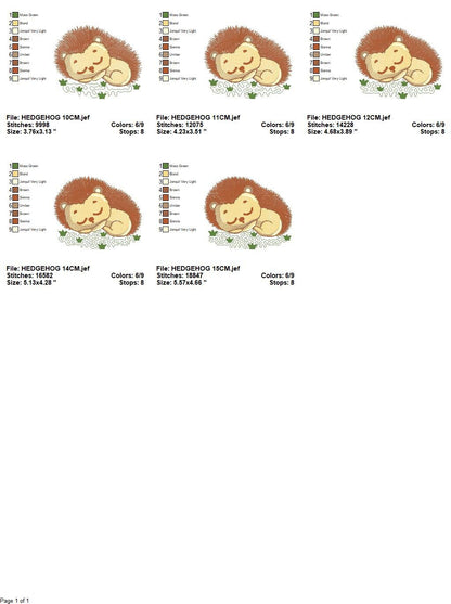 Hedgehog embroidery designs - Woodland Animal embroidery design machine embroidery pattern - Porcupine embroidery file - instant download