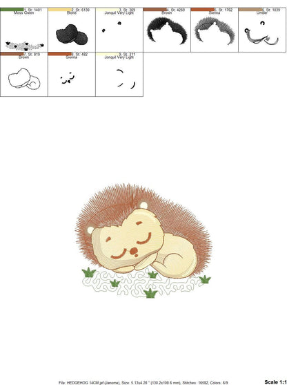 Hedgehog embroidery designs - Woodland Animal embroidery design machine embroidery pattern - Porcupine embroidery file - instant download