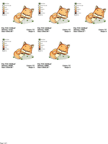 Red Fox embroidery designs - Woodland animals embroidery design machine embroidery pattern - baby girl embroidery file - instant download