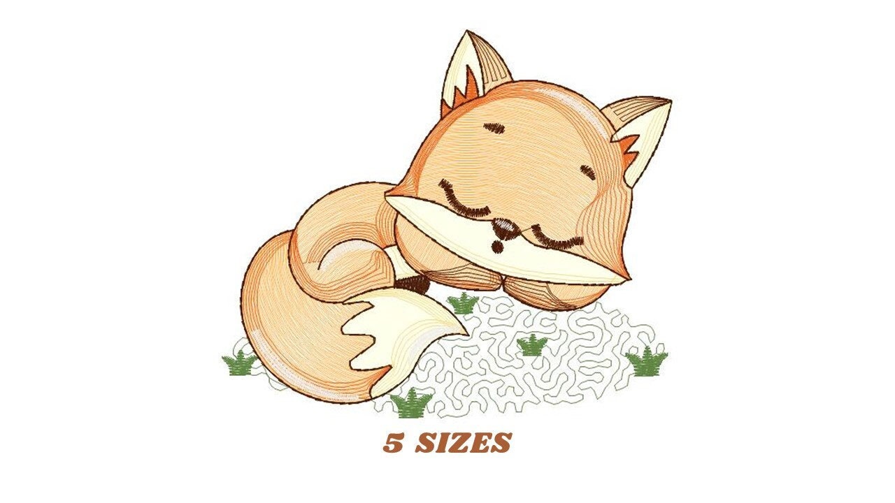 Red Fox embroidery designs - Woodland animals embroidery design machine embroidery pattern - baby girl embroidery file - instant download