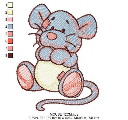 Mouse embroidery designs - Baby boy mouse with diaper machine embroidery pattern - Cute sweet delicate mouse - Instant download digital pes