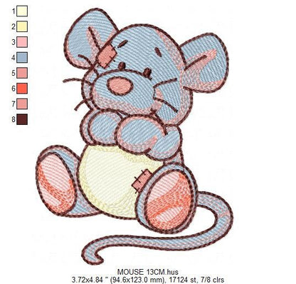 Mouse embroidery designs - Baby boy mouse with diaper machine embroidery pattern - Cute sweet delicate mouse - Instant download digital pes