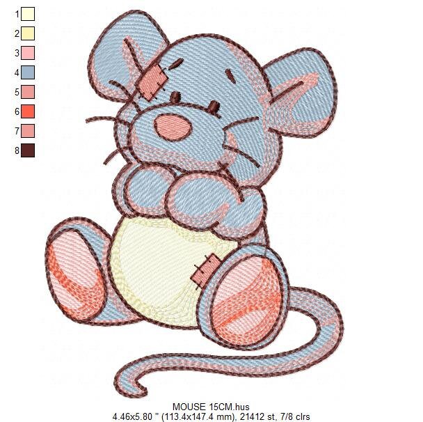 Mouse embroidery designs - Baby boy mouse with diaper machine embroidery pattern - Cute sweet delicate mouse - Instant download digital pes