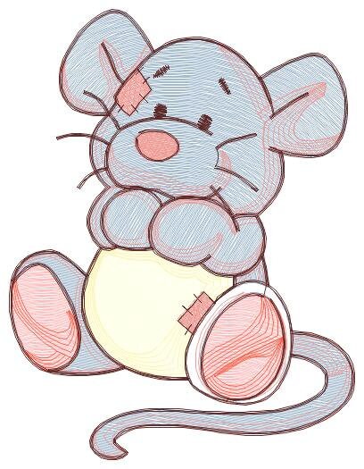Mouse embroidery designs - Baby boy mouse with diaper machine embroidery pattern - Cute sweet delicate mouse - Instant download digital pes