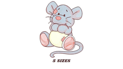 Mouse embroidery designs - Baby boy mouse with diaper machine embroidery pattern - Cute sweet delicate mouse - Instant download digital pes