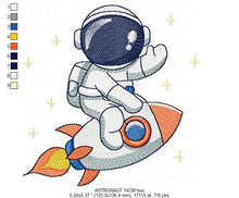 Laden Sie das Bild in den Galerie-Viewer, Astronaut embroidery designs - Baby boy embroidery design machine embroidery pattern - instant download - Space Rocket embroidery file pes
