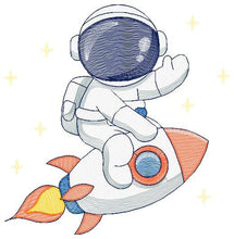 Laden Sie das Bild in den Galerie-Viewer, Astronaut embroidery designs - Baby boy embroidery design machine embroidery pattern - instant download - Space Rocket embroidery file pes
