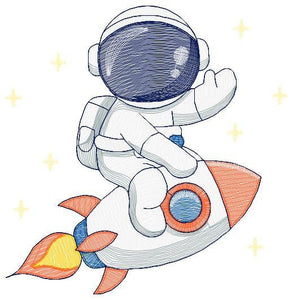 Astronaut embroidery designs - Baby boy embroidery design machine embroidery pattern - instant download - Space Rocket embroidery file pes