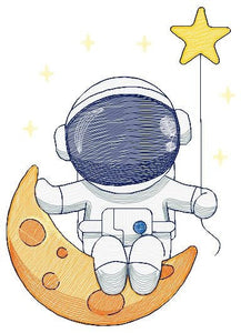 Astronaut embroidery designs - Baby boy embroidery design machine embroidery pattern - instant download - Moon embroidery file Space Earth