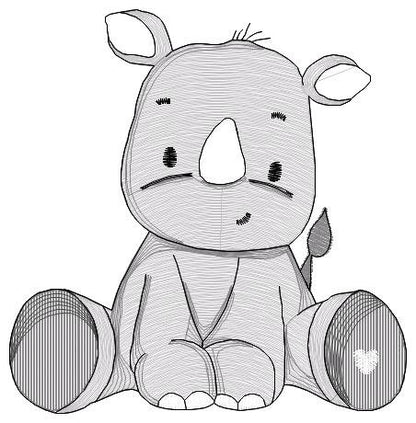 Rhino embroidery designs - Animal embroidery design machine embroidery pattern - baby boy embroidery file - girl embroidery download pes jef Marcia Embroidery