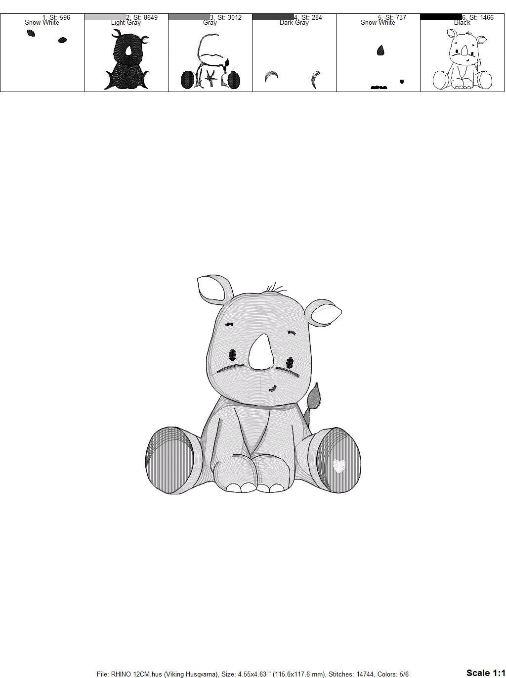 Rhino embroidery designs - Animal embroidery design machine embroidery pattern - baby boy embroidery file - girl embroidery download pes jef Marcia Embroidery