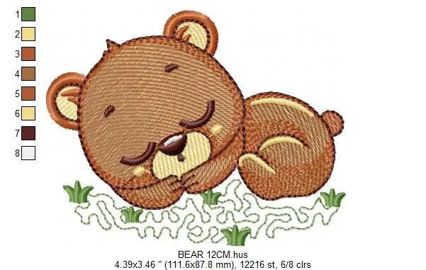 Sleeping Bear embroidery designs - Baby boy embroidery design machine embroidery pattern - Teddy Bear embroidery file - instant download pes Marcia Embroidery