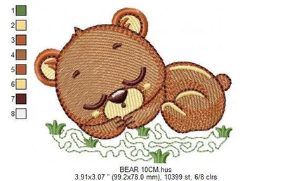 Sleeping Bear embroidery designs - Baby boy embroidery design machine embroidery pattern - Teddy Bear embroidery file - instant download pes Marcia Embroidery