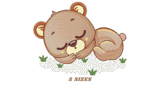 Sleeping Bear embroidery designs - Baby boy embroidery design machine embroidery pattern - Teddy Bear embroidery file - instant download pes Marcia Embroidery