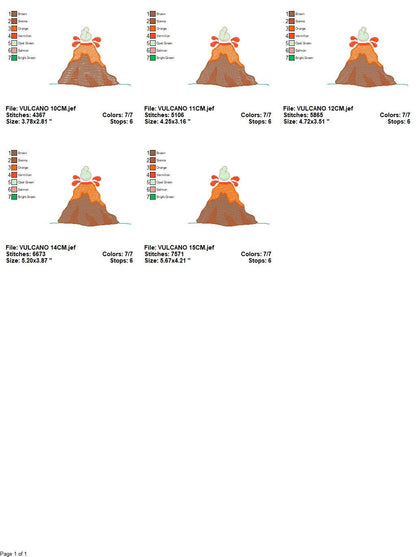 Volcano embroidery design - Vulcano embroidery design machine embroidery pattern - Mountain embroidery - Boy embroidery instant download