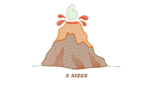Volcano embroidery design - Vulcano embroidery design machine embroidery pattern - Mountain embroidery - Boy embroidery instant download