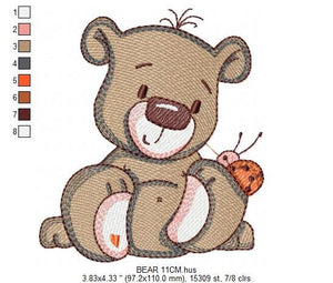 Bear embroidery designs - Baby boy embroidery design machine embroidery pattern - Cute Teddy Bear embroidery file - instant download pes jef