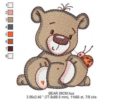 Bear embroidery designs - Baby boy embroidery design machine embroidery pattern - Cute Teddy Bear embroidery file - instant download pes jef Marcia Embroidery