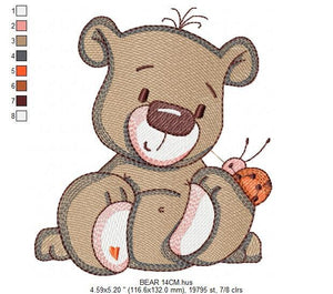 Bear embroidery designs - Baby boy embroidery design machine embroidery pattern - Cute Teddy Bear embroidery file - instant download pes jef