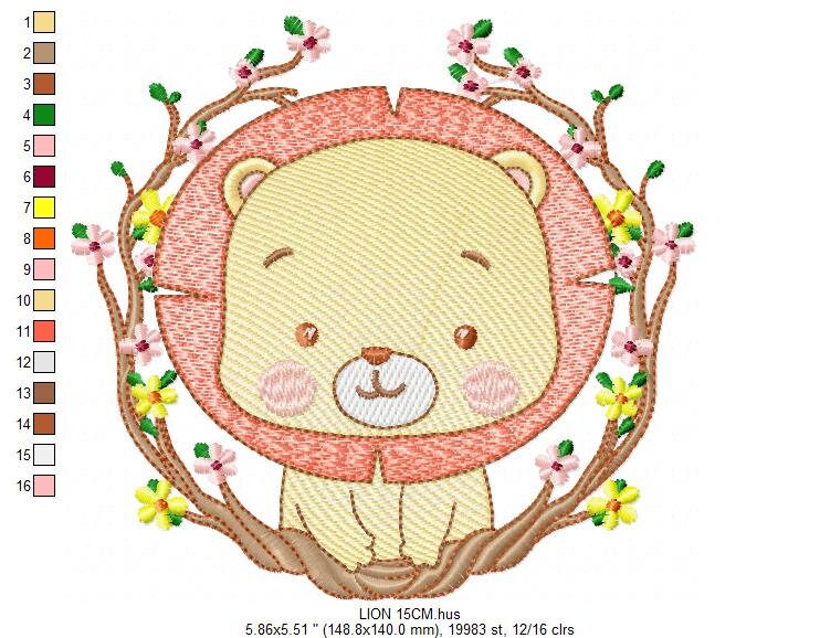 Lion embroidery designs - Safari embroidery design machine embroidery pattern - Baby boy embroidery file - Lion king embroidery download pes Marcia Embroidery