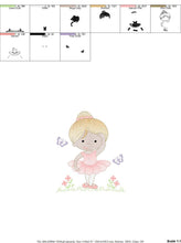 Load image into Gallery viewer, Ballerina embroidery designs - Ballet embroidery design machine embroidery pattern - baby girl embroidery file dancer - instant download
