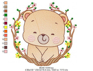 Bear embroidery designs - Baby boy embroidery design machine embroidery pattern - cute teddy bear embroidery file - instant download pes jef