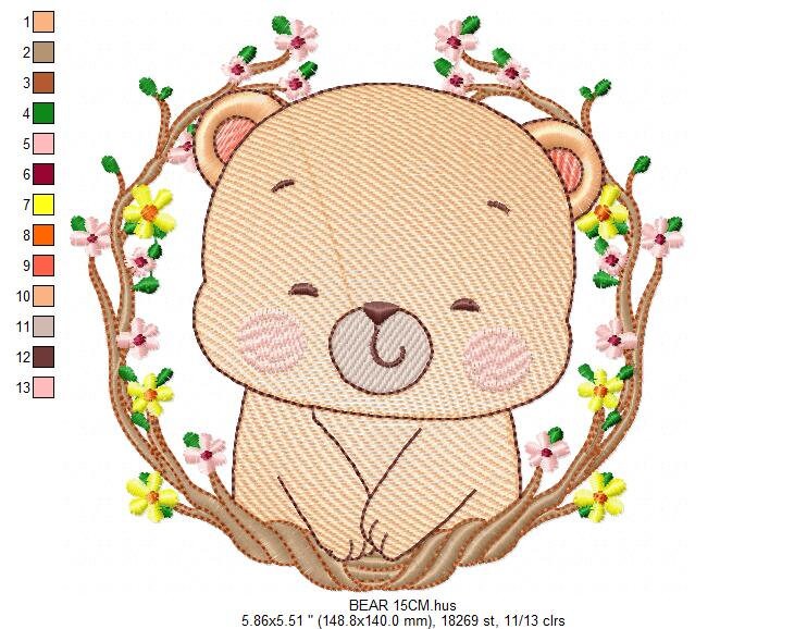Bear embroidery designs - Baby boy embroidery design machine embroidery pattern - cute teddy bear embroidery file - instant download pes jef