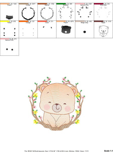 Bear embroidery designs - Baby boy embroidery design machine embroidery pattern - cute teddy bear embroidery file - instant download pes jef