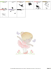 Cargar imagen en el visor de la galería, Ballerina embroidery designs - Ballet embroidery design machine embroidery pattern - baby girl embroidery file dancer - instant download
