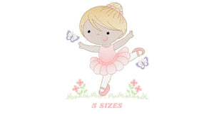 Ballerina embroidery designs - Ballet embroidery design machine embroidery pattern - instant download - filled design girl embroidery dancer