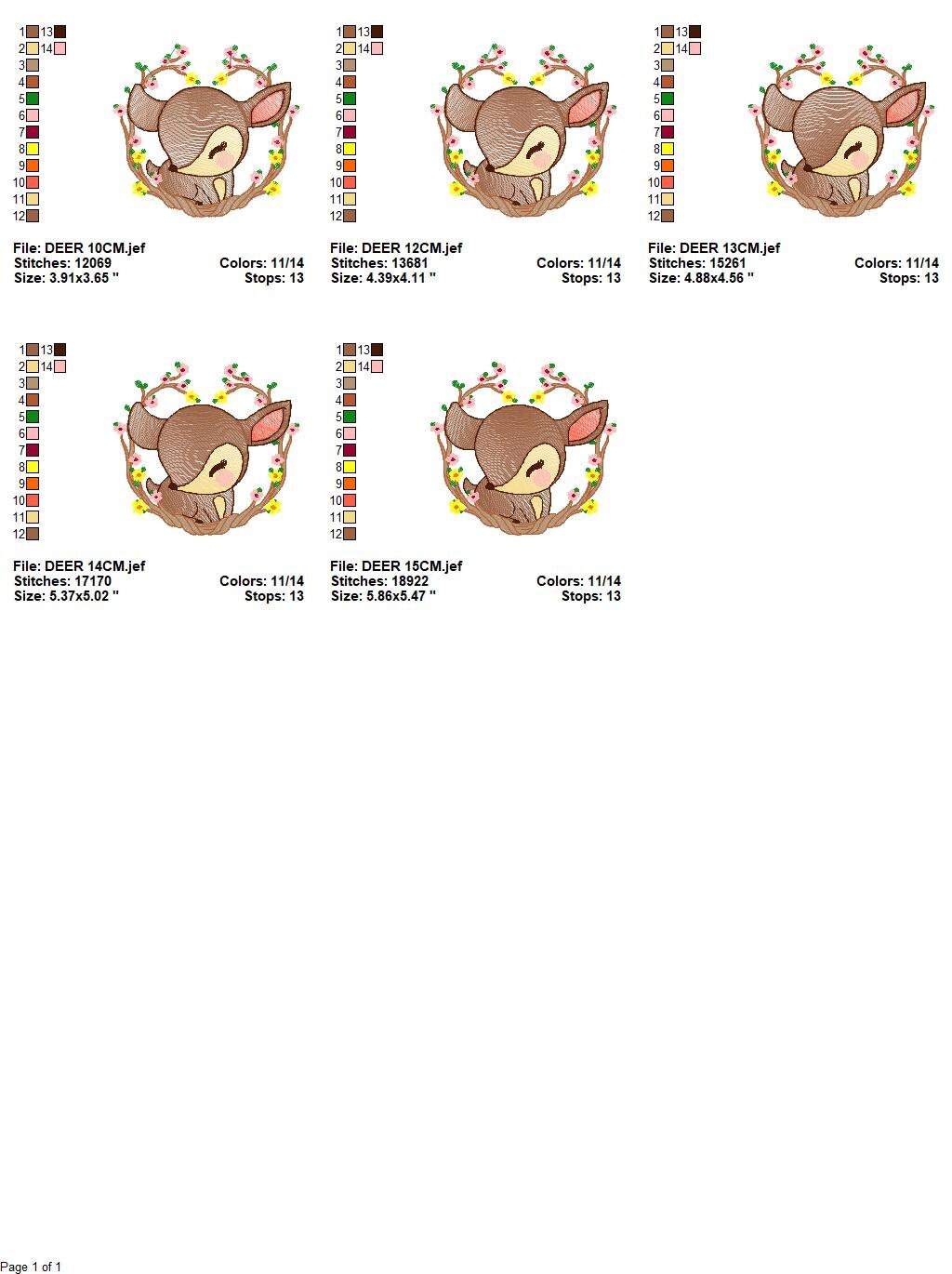 Deer embroidery design - Animal embroidery designs machine embroidery pattern - Florest embroidery file - Baby boy embroidery  Woodland pes