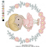 Charger l&#39;image dans la galerie, Ballerina embroidery designs - Ballet embroidery design machine embroidery pattern - instant download - Baby girl embroidery digital file
