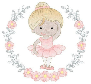 Ballerina embroidery designs - Ballet embroidery design machine embroidery pattern - instant download - Baby girl embroidery digital file