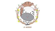 Load image into Gallery viewer, Zebra embroidery designs - Safari embroidery design machine embroidery pattern - Animal embroidery download - Zebra with frame pes jef hus
