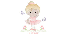 Load image into Gallery viewer, Ballerina embroidery designs - Ballet embroidery design machine embroidery pattern - baby girl embroidery file dancer - instant download
