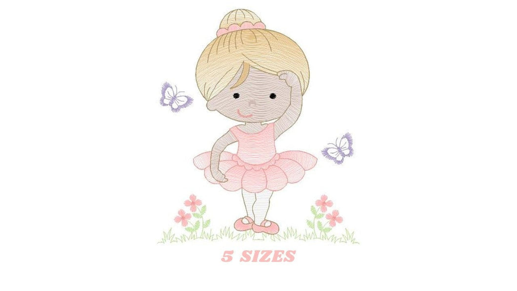 Ballerina embroidery designs - Ballet embroidery design machine embroidery pattern - baby girl embroidery file dancer - instant download