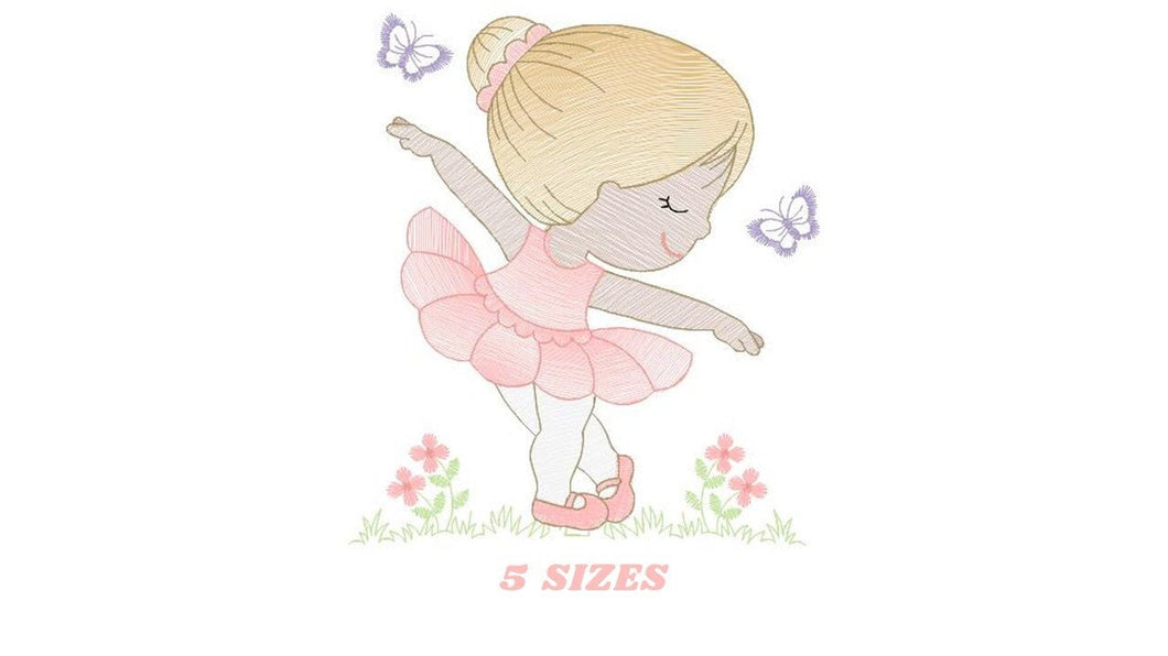 Ballerina embroidery designs - Ballet embroidery design machine embroidery pattern - baby girl embroidery file dancer - instant download