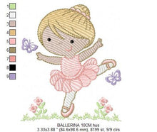 Charger l&#39;image dans la galerie, Ballerina embroidery designs - Ballet embroidery design machine embroidery pattern - instant download - filled design girl embroidery dancer
