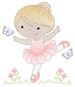 Ballerina embroidery designs - Ballet embroidery design machine embroidery pattern - instant download - filled design girl embroidery dancer