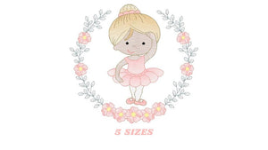 Ballerina embroidery designs - Ballet embroidery design machine embroidery pattern - instant download - Baby girl embroidery digital file