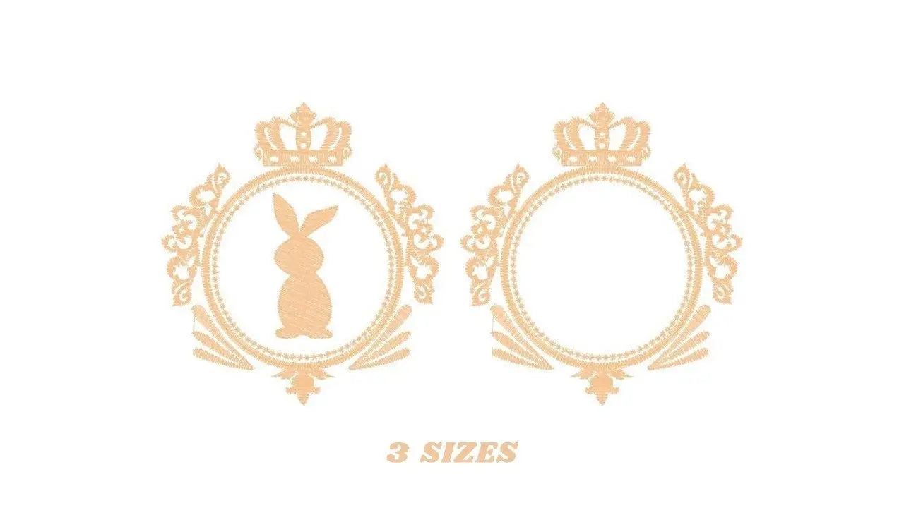 Bunny embroidery design - Rabbit embroidery designs machine embroidery pattern - baby embroidery file - Frame wreath embroidery Monogram Marcia Embroidery