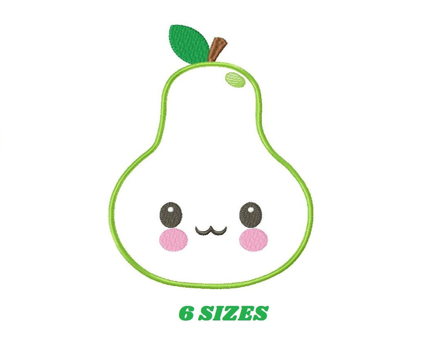 Pear embroidery designs - Fruit embroidery design machine embroidery pattern - Kitchen embroidery file Pear applique design pes jef hus vip